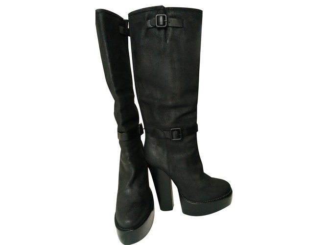 Balenciaga Boots Black Leather  ref.88838