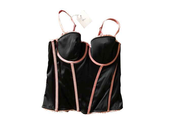 Dior Intimates Schwarz Pink Baumwolle Polyester  ref.88844