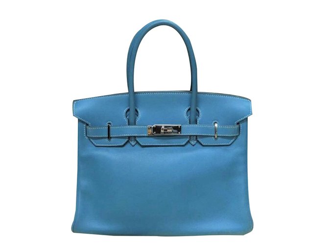 Hermès Hermes Birkin 30 Azul Jean couro rápido PHW  ref.88854