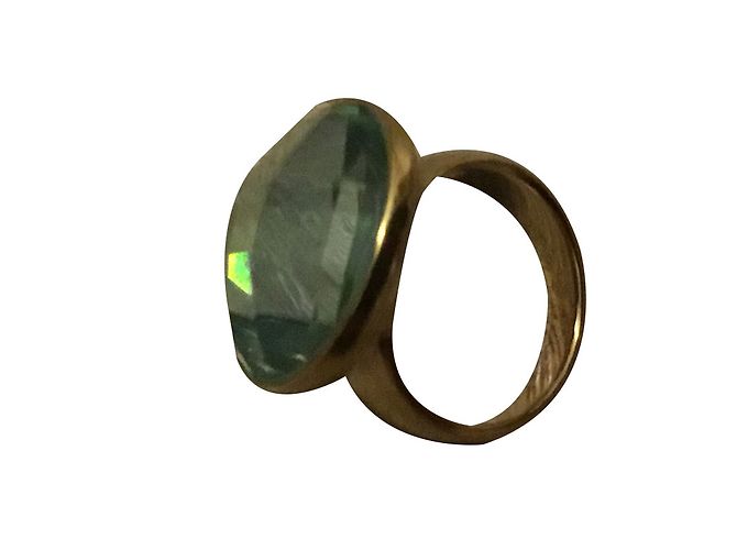 Calvin Klein Continuity Ring grüner Swarovski Kristall Stahl Größe 53