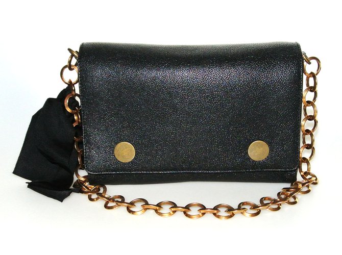 Lanvin Black grained leather bag  ref.88911