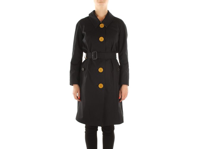 Burberry Trench coat Black Cotton  ref.89043