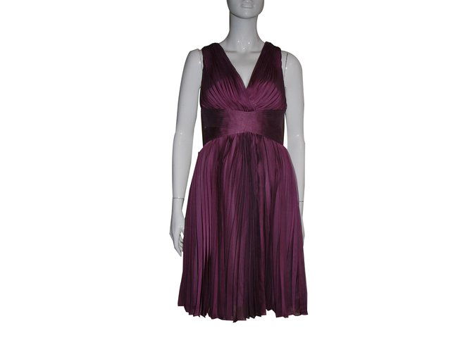 Halston Heritage Orchid pleaded dress Purple Polyester  ref.89078