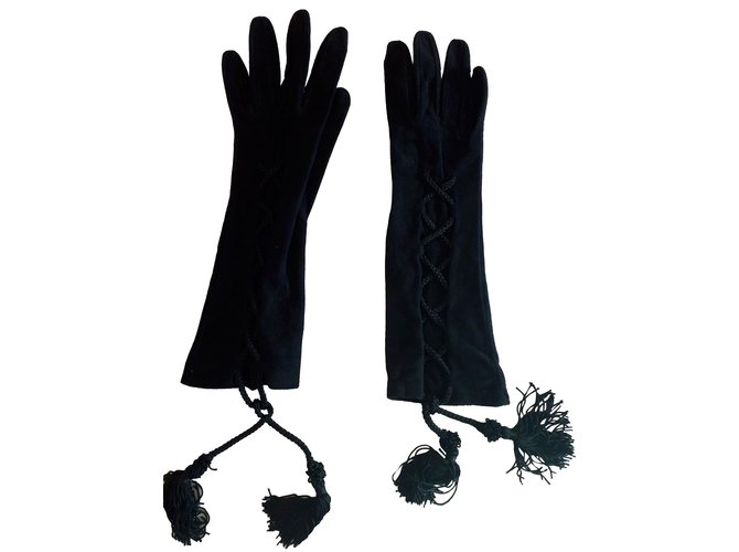 Moschino gloves in suede Black  ref.89079