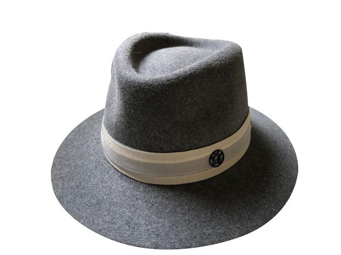 Maison Michel Hat Grau Wolle  ref.89088
