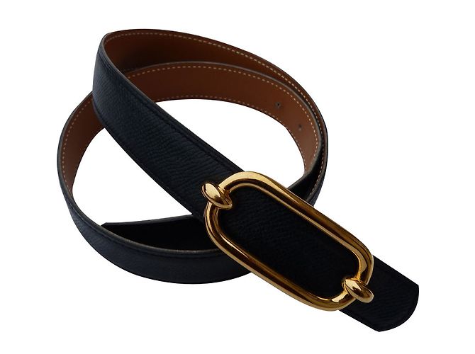 Hermès Ceintures Beige Gris anthracite Bleu foncé