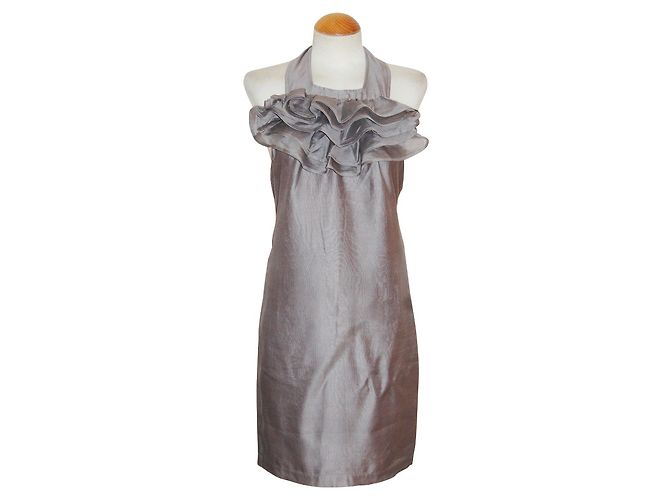 Reiss Cocktailkleid aus silbernem Seidengemisch