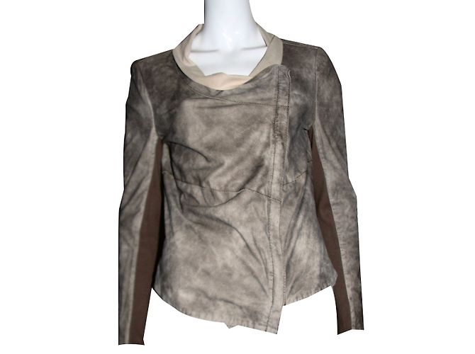 Muubaa Chaqueta biker de piel de cabra Castaño