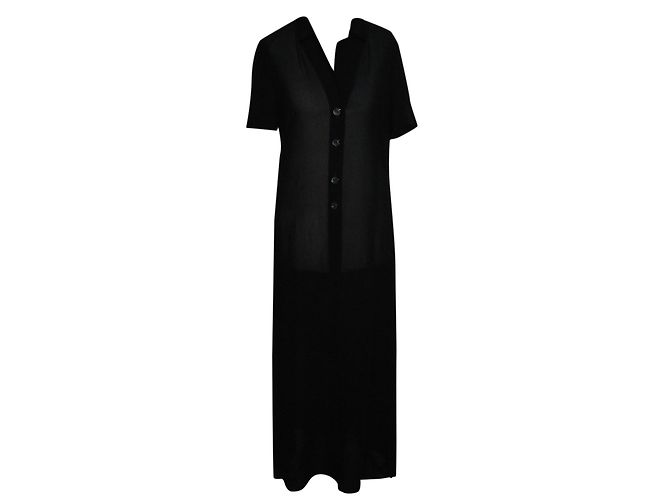 Escada Margaretha Ley Kleid aus schwarzem Seidenchiffon