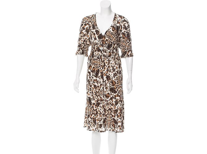 Abito Martina in seta Diane Von Furstenberg marrone multicolore