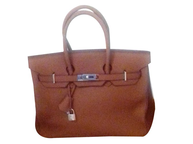 Hermès Handbags Brown Leather  ref.89147