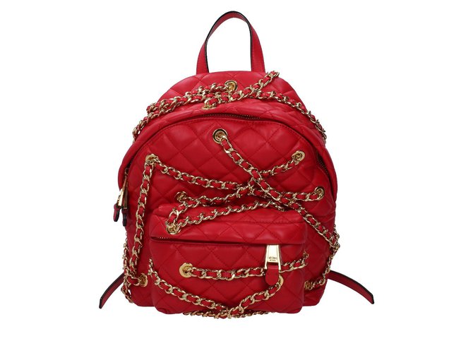 Moschino Backpack Red Leather  ref.89156