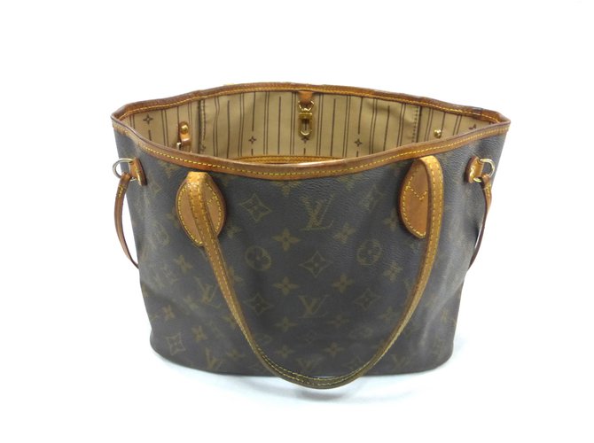 Louis Vuitton Neverfull pm monogram Brown Leather  ref.89166