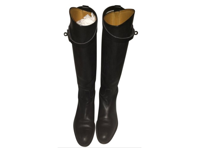 Hermès boots Black Leather  ref.89176