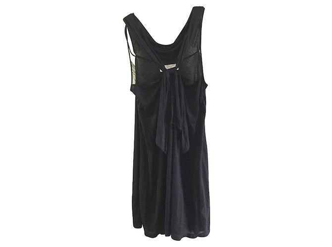 Vanessa Bruno Athe Vanessa Bruno - Leinenmixkleid mit Spitze Schwarz