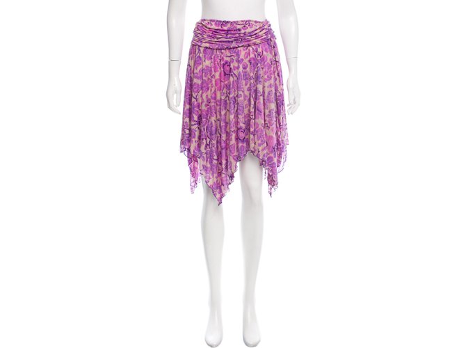 Diane Von Furstenberg DvF asymmetric Elma skirt Pink Multiple colors Silk  ref.89230