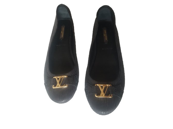 Louis Vuitton Ballerines Oxford Cuir Noir  ref.89309