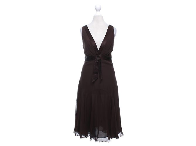 Vestido Ted Baker de chiffon de seda chocolate