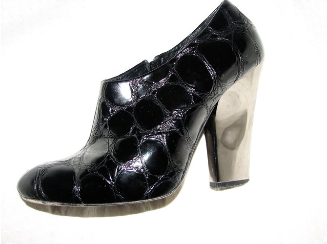 Russell & Bromley Sebastian Milano Pump Black Silvery Patent leather  ref.89365