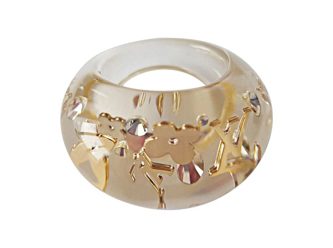 Ring Louis Vuitton Inclusion Large Golden Resin  ref.89396