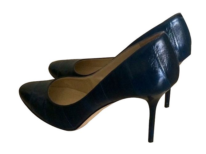 Jimmy Choo Pumps Navy Blue Eel Leather 41 Dark blue