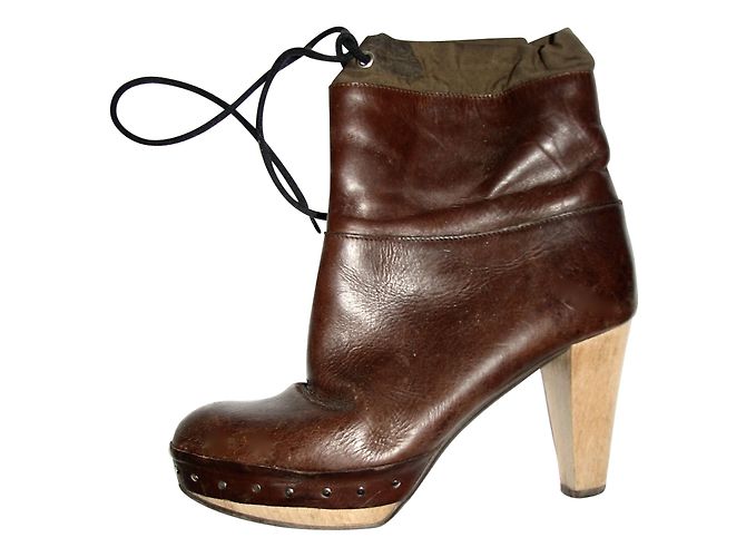 Marni Leder Stiefeletten Braun