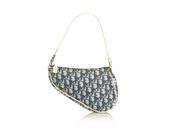 Christian Dior Oblique Mini Saddle Bag Blue