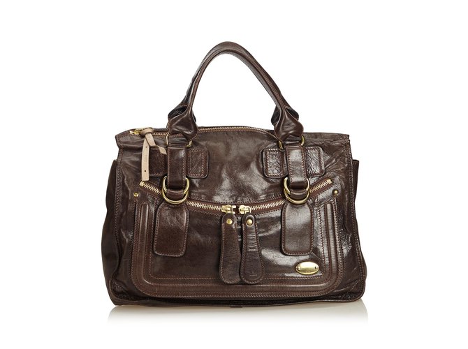 Chloé Leather Bay Shoulder Bag Brown Dark brown  ref.89544