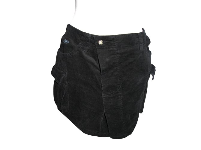 Zadig & Voltaire Black combat skirt Cotton Elastane  ref.89651