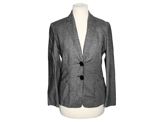 René Lezard Grey Wool and Silk Blazer