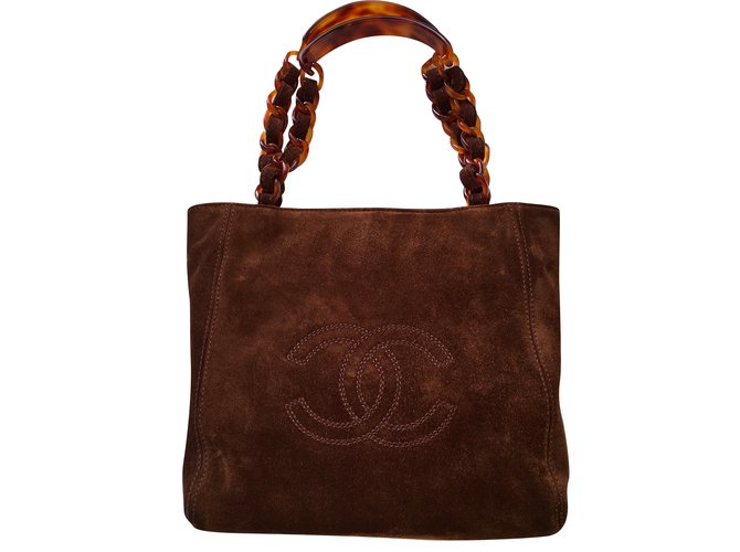 Chanel Handbags Brown Nubuck  ref.89446