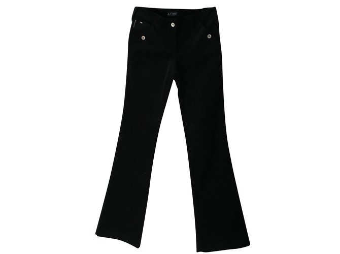Armani Jeans Velours Coton Noir  ref.89467