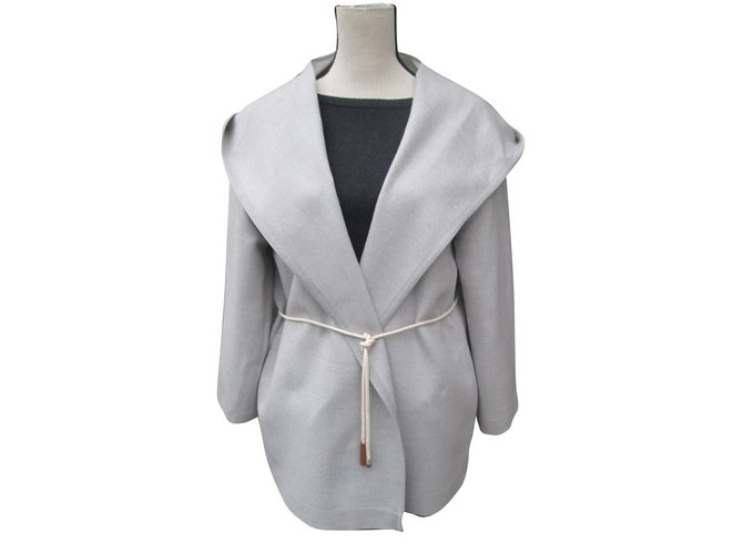 Fabiana Filippi Merino Coats Grey Wool  ref.89586