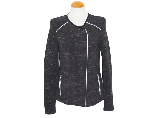 Maison Scotch zipped jacket Dark grey Cotton Elastane  ref.89606