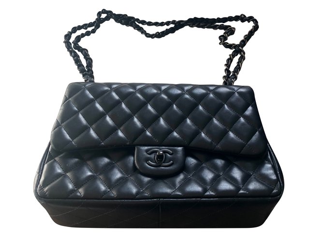 Chanel Jumbo Black Limited Edition Schwarz Leder  ref.89639