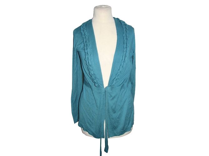 Escada Strickjacke aus Wolle und Seide Türkis