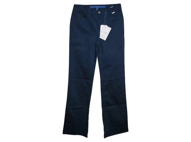 Escada Solid Blue Jeans Size 18 (Plus) - 44% off