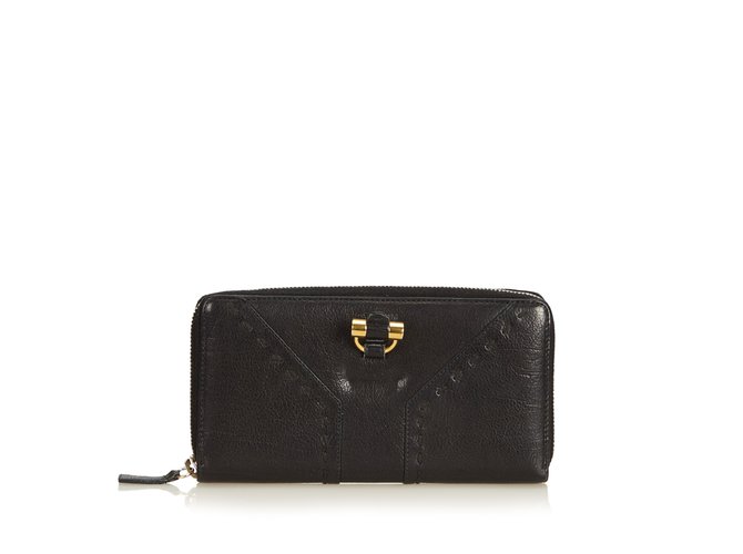 Yves Saint Laurent Portafogli Muse in pelle Nero  ref.89752