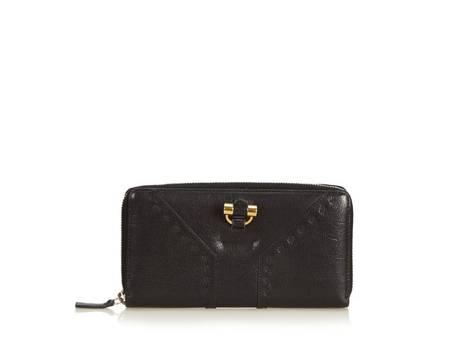 Yves Saint Laurent Leather Muse Wallet Black  ref.89752