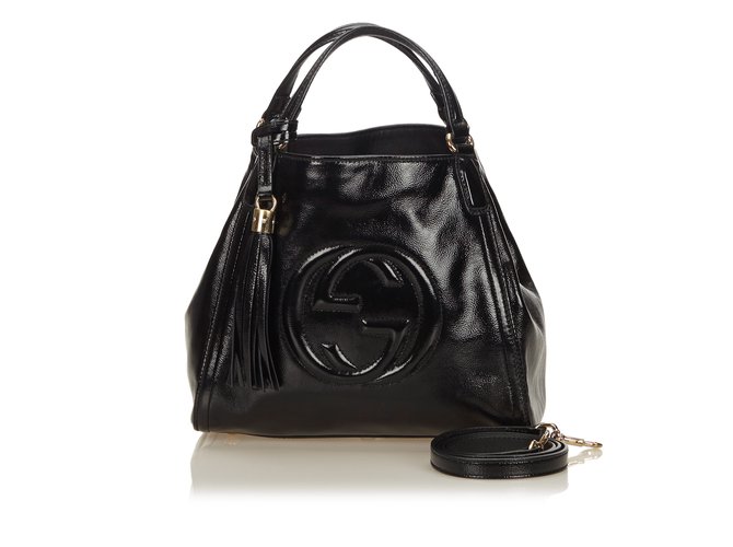 Gucci Patent Soho Top Handle Bag Black Leather Patent leather  ref.89779