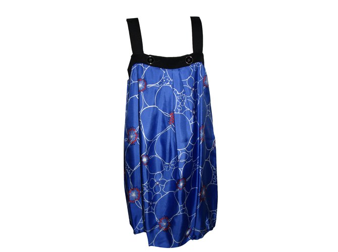 Tibi Silk dress Blue  ref.89853