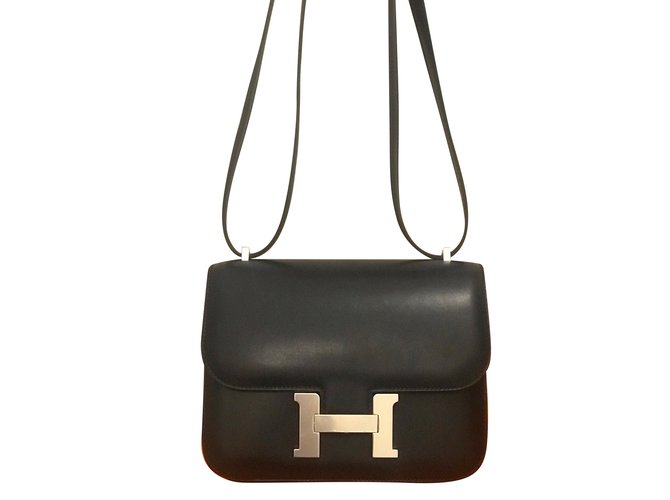 Constance Hermès Constancy mini 18 Black Leather  ref.89863