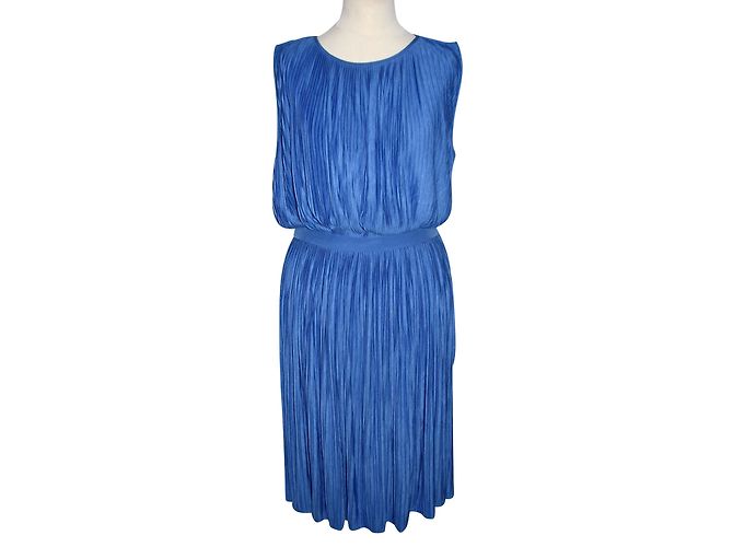 Vestido Tibi azul plissado de viscose