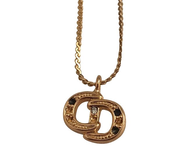 Christian Dior Catena e pendente cromati Chr. DIOR
