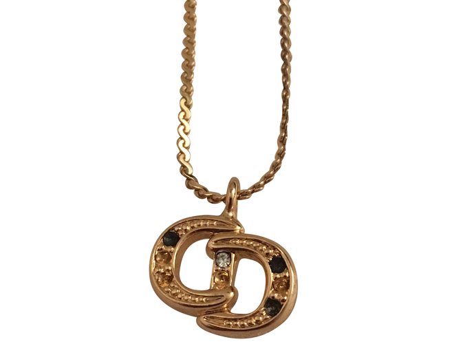 Christian Dior Chromed chain and pendant Golden Gold-plated  ref.89897