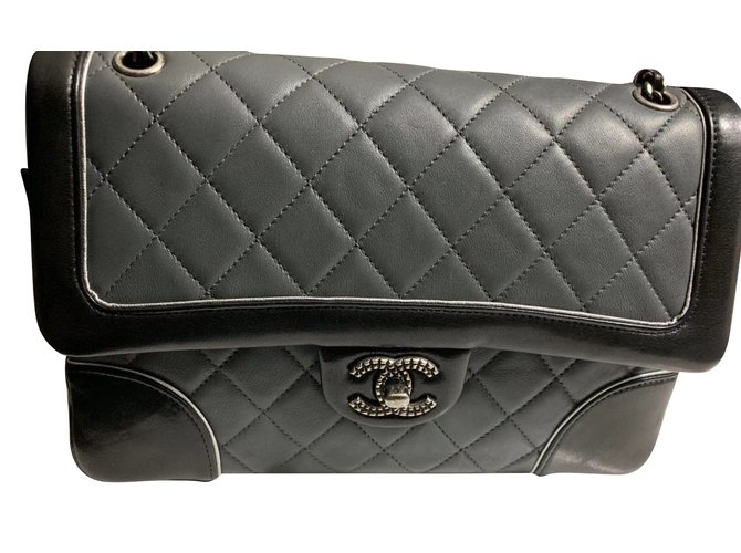 Chanel Bag collection 2017 Dark grey Lambskin  ref.89910