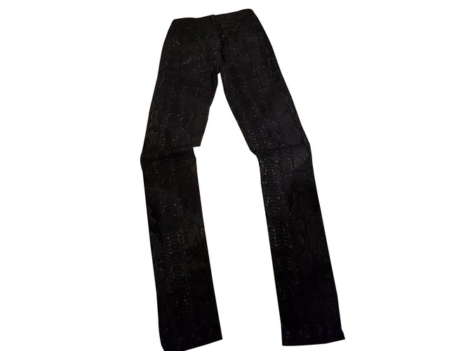 Pantalones Ikks Slim Fit Estampado Python Negro