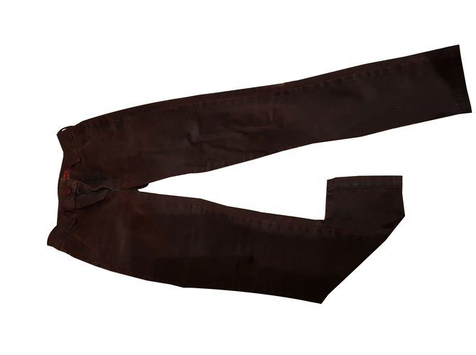 Ikks Burgundy trousers 7 / 8eme Dark red Cotton Elastane  ref.89958