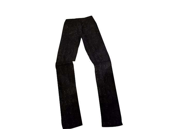 Ikks Schwarze Python-Effekthose mit Brillanten Slim Fit