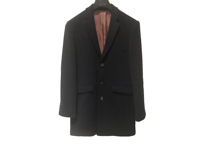 Sandro Men Blue Wool Coat